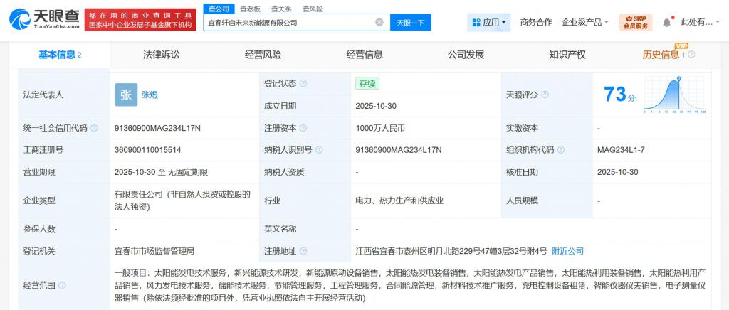國軒控股集團布局宜春新能源版圖，注冊資本1000萬加碼太陽能熱發電